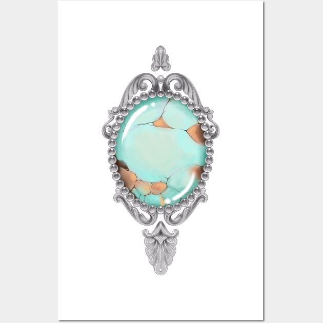 Vintage Turquoise birthstone frame Wall Art by Verre